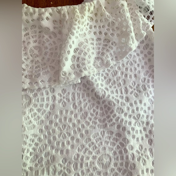 Lilly Pulitzer Matteo One Shoulder Top SZ XXS Sea Urchin Terry Lace - Picture 5 of 12